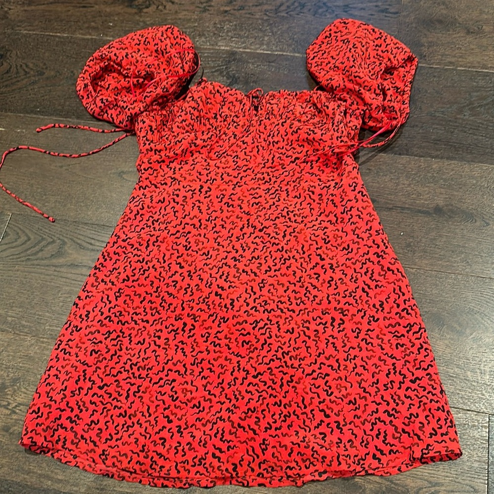 Red Squiggle Venus Realisation Par Mini Dress